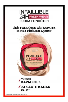 Loreal Paris Infaillible 24H Fresh Wear Pudra Fondöten 140 Golden Beige 9gr