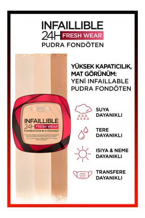 Loreal Paris Infaillible 24H Fresh Wear Pudra Fondöten 140 Golden Beige 9gr