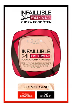 Loreal Paris Infaillible 24H Fresh Wear Pudra Fondöten 180 Rose Sand 9gr