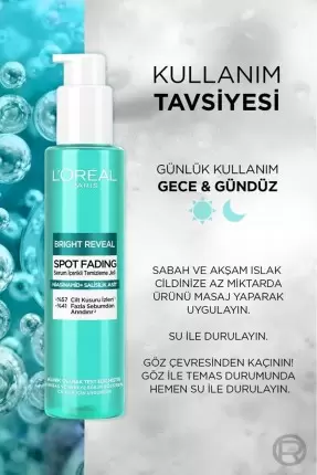 Loreal Paris Bright Reveal Spot Fading ( Serum İçerikli Temizleme Jeli - Hassas / Akneli Ciltler ) 150 ml