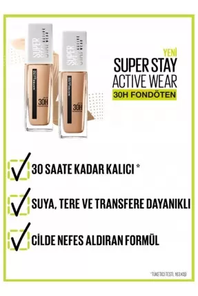 Maybelline New York Superstay Active Wear Fondöten- 02 Naked Ivory 30 ml