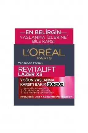 Loreal Revitalift Lazer X3 Yaşlanma Karşıtı Gündüz Bakım Kremi 50ml