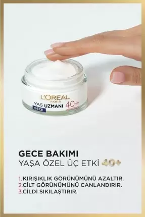 Loreal Paris Yaş Uzmanı 40+ Sıkılaştırıcı Gece Kremi 50ml