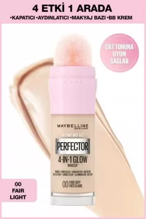 Maybelline New York Instant Perfector Glow 4 Etki 1 Arada Fondöten- 00 Fair Light 20 ml