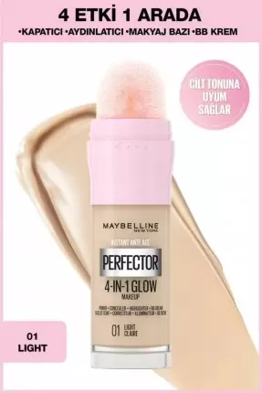 Maybelline New York Instant Perfector Glow 4 Etki 1 Arada Fondöten- 01 Light 20ml