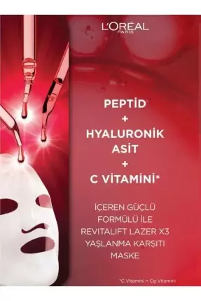 Loreal Paris Revitalift Yaşlanma Karşıtı Lazer Maske 1 Adet