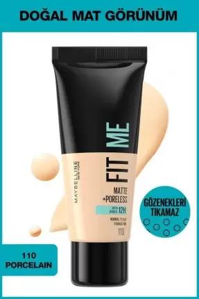 Maybelline New York Fit Me Matte+Poreless Fondöten - 110 Porcelain 30 ml