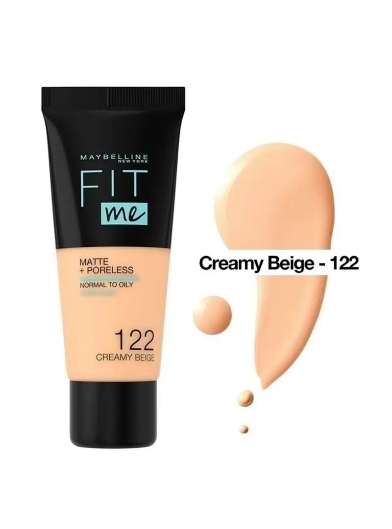 Maybelline New York Fit Me Matte+Poreless Fondöten - 122 Creamy Beige 30 ml