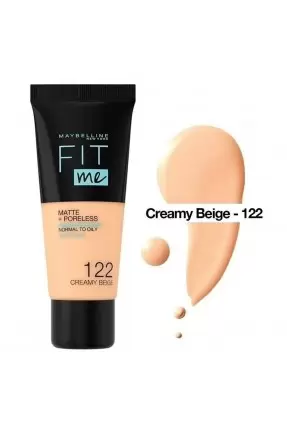 Maybelline New York Fit Me Matte+Poreless Fondöten - 122 Creamy Beige 30 ml