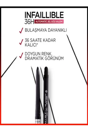 Loreal Paris Infaillible Automatic Jel Göz Kalemi - Yoğun Siyah