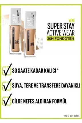 Maybelline New York Superstay Active Wear Fondöten- 03 True Ivory 30ml