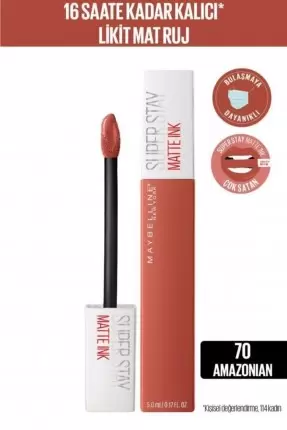 Maybelline New York Super Stay Matte Ink Likit Mat Ruj -70 AMAZONIAN