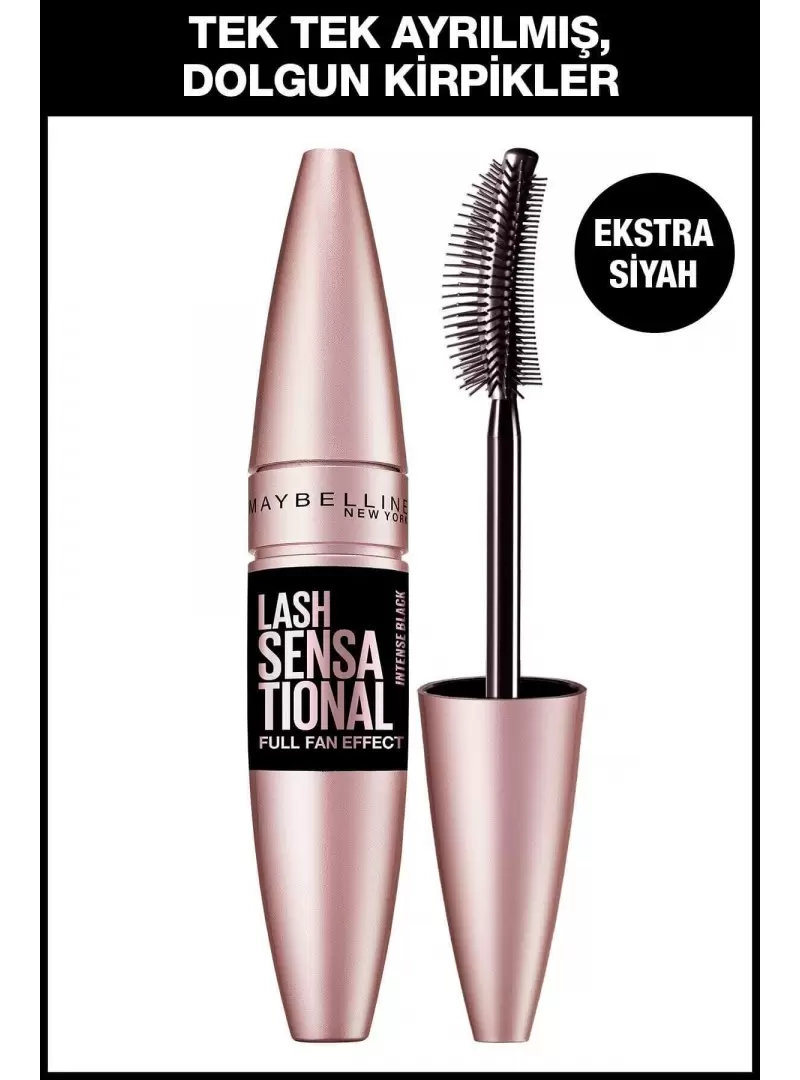 Maybelline New York Lash Sensational Yelpaze Etkili Siyah Maskara 9,5 ml