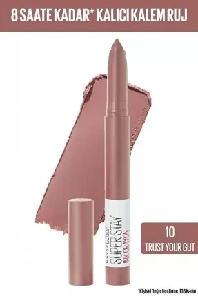 Maybelline New York Super Stay Ink Crayon Kalem Mat Ruj - 10 Trust Your Gut