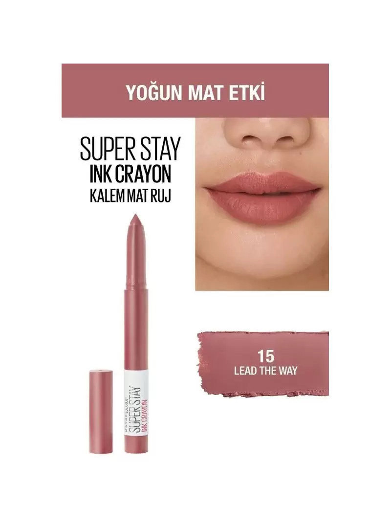 Maybelline New York Super Stay Ink Crayon Kalem Mat Ruj - 15 Lead The Way