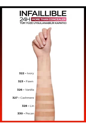 Loreal Paris Infaillible 24H Tüm Yüze Uygulanabilir Kapatıcı - 330 Pecan/Pac 11ml