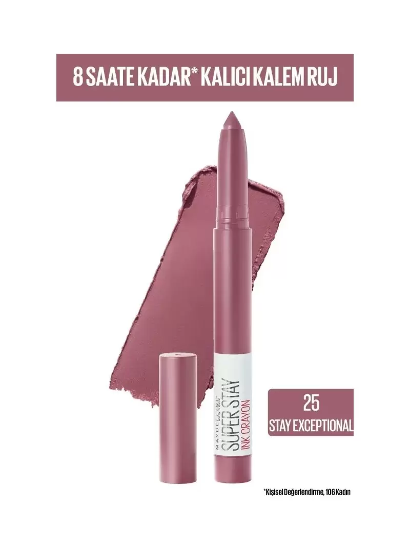 Maybelline New York Super Stay Ink Crayon Kalem Mat Ruj - 25 Stay Exceptional