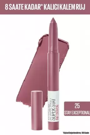 Maybelline New York Super Stay Ink Crayon Kalem Mat Ruj - 25 Stay Exceptional