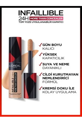 Loreal Paris Infaillible 24H Tüm Yüze Uygulanabilir Kapatıcı - 330 Pecan/Pac 11ml