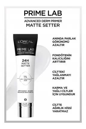 Loreal Paris Prime Lab Matte Setter Matlaştırıcı Salisilik Asit İçeren Primer 30 ml