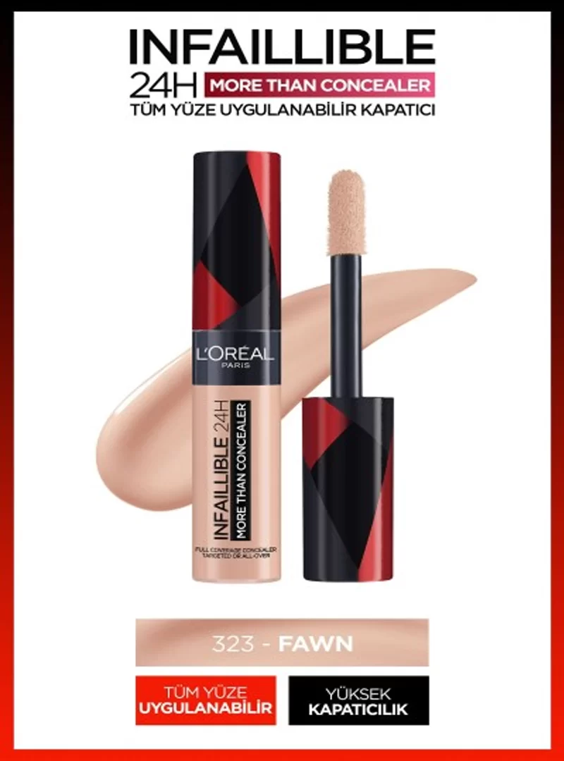 Loreal Paris Infaillible 24H Tüm Yüze Uygulanabilir Kapatıcı - 323 Fawn/Cham 11ml