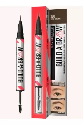 Maybelline New York Build a Brow 2in1 Kaş Kalemi ve Jeli Deep Brown - 260