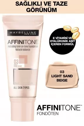 Maybelline New York Affinitone Fondöten - 03 Light Sandbeige 30 ml