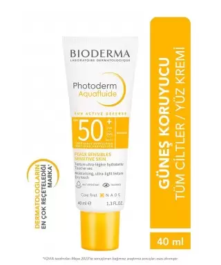 Bioderma Photoderm Aquafluid SPF50+ Tüm Ciltler Renksiz Güneş Kremi 40 ml - Sensibio H2o Hediye -