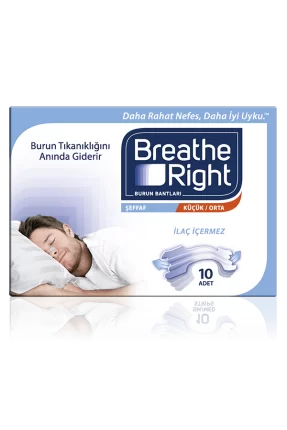 Breathe Right Şeffaf Küçük/Orta Burun Bandı 10 Adet