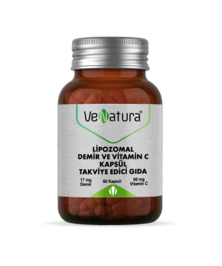 Venatura Lipozomal Demir ve Vitamin C Takviye Edici Gıda 60 Kapsül