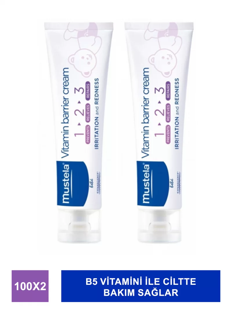 Mustela Vitamin Barrier 1-2-3 100 ml Pişik Kremi x 2 Adet