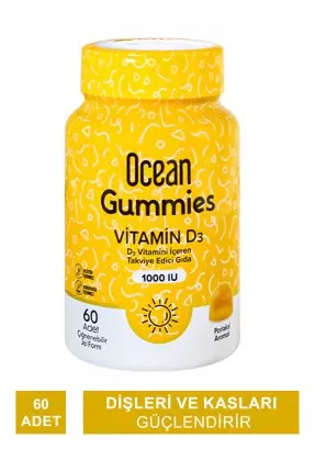 Ocean Gummies Vitamin D3 1000IU 60 Yumuşak Tablet