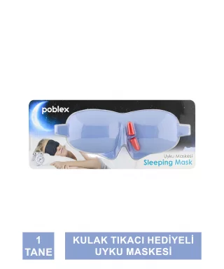 Poblex Uyku Maskesi Mavi - Kulak Tıkacı HEDİYE