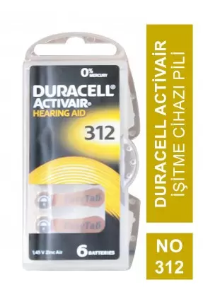 Duracell Activair İşitme Cihazı Pili 6'lı No: 312