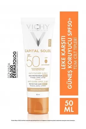 Vichy Capital Soleil 3in1 Anti Dark Spot Leke Karşıtı Renkli Güneş Kremi Spf50 50ml