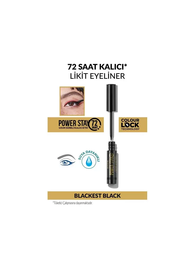 Avon Power Stay Uzun Süre Kalıcı Likit Eyeliner ( Blackest Black )