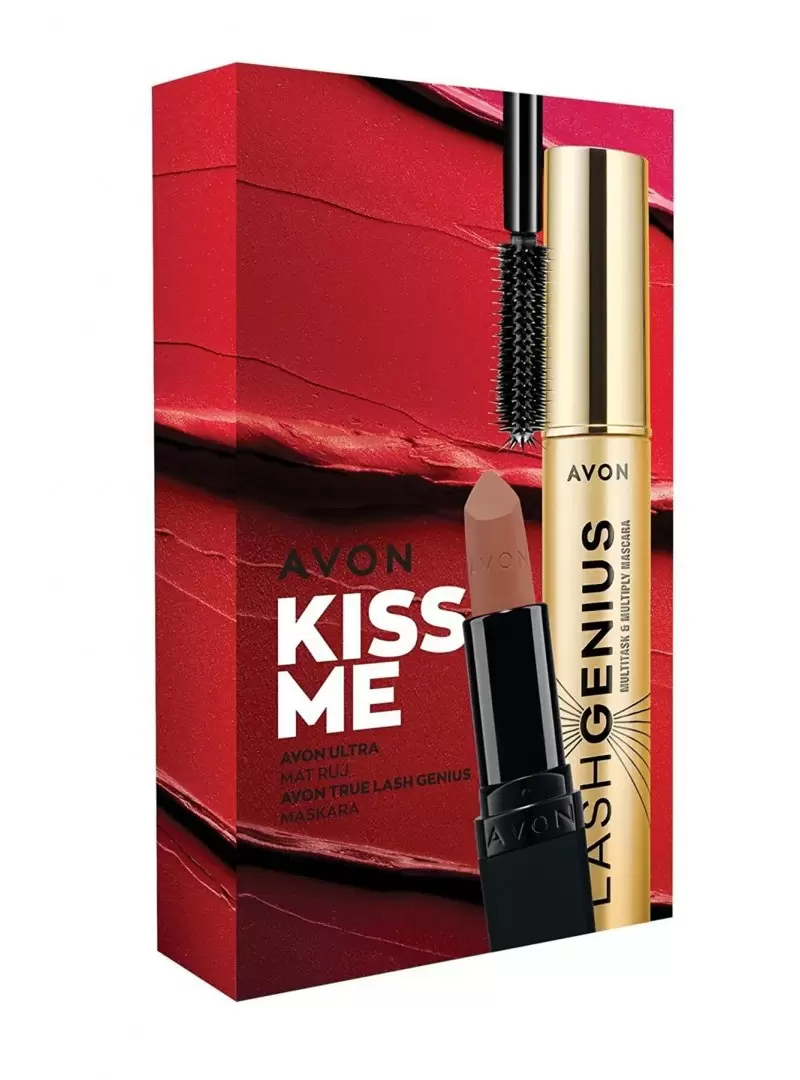 Avon Kiss Me Ultra Mat Ruj Marvellous Mocha ve Genius Maskara Hediye Paketi