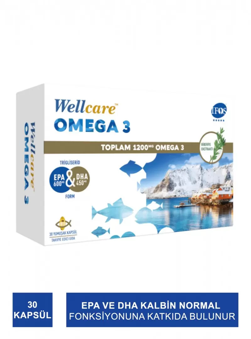 Wellcare Omega 3 1200mg Balık Yağı 30 Kapsül