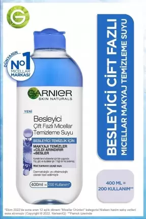 Garnier Besleyici Çift Fazlı Micellar Temizleme Suyu 400 ml