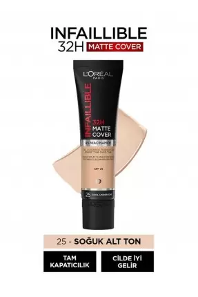 Loreal Paris Infaillible 32H Matte Cover Yüksek Kapatıcı Fondöten - 25