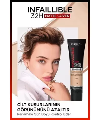 Loreal Paris Infaillible 32H Matte Cover Yüksek Kapatıcı Fondöten - 110 VANIL