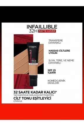 Loreal Paris Infaillible 32H Matte Cover Yüksek Kapatıcı Fondöten - 115 BEIGE