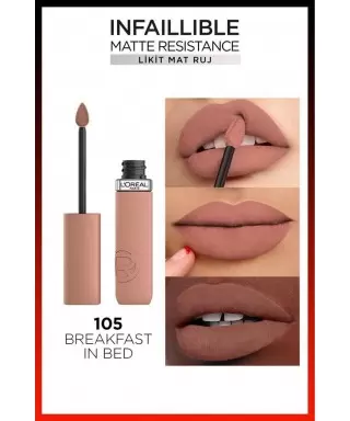 Loreal Paris Infaillible Matte Resistance Likit Mat Ruj - 105 Breakfast In Bed