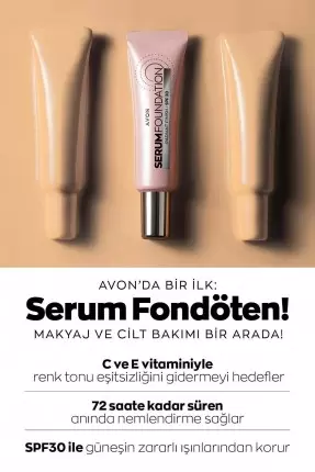 Avon Serum Fondöten SPF30 30 ml ( 125G-Warm İvory )