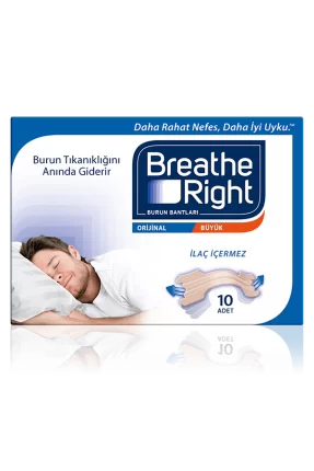 Breathe Right Orijinal / Büyük Boy Burun Bandı 10 Adet