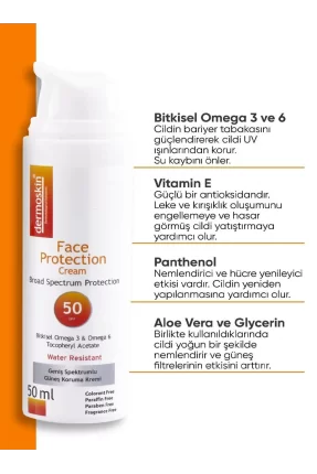 Dermoskin SPF 50+ Face Protection Güneş Kremi 50 ml