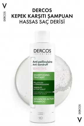 Vichy Dercos Anti-Pell Kepek Şampuanı Hassas ve Kaşıntılı Saç Derisi 200 ml.