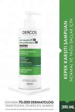 Vichy Dercos Kepek Karşıtı Şampuan (Normal-Yağlı saçlar) 390ml