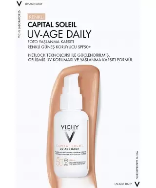 Vichy Capital Soleil UV -Age Daily-Spf 50+ Tinted Foto Yaşlanma Karşıtı Renkli Güneş Kremi 40 ml