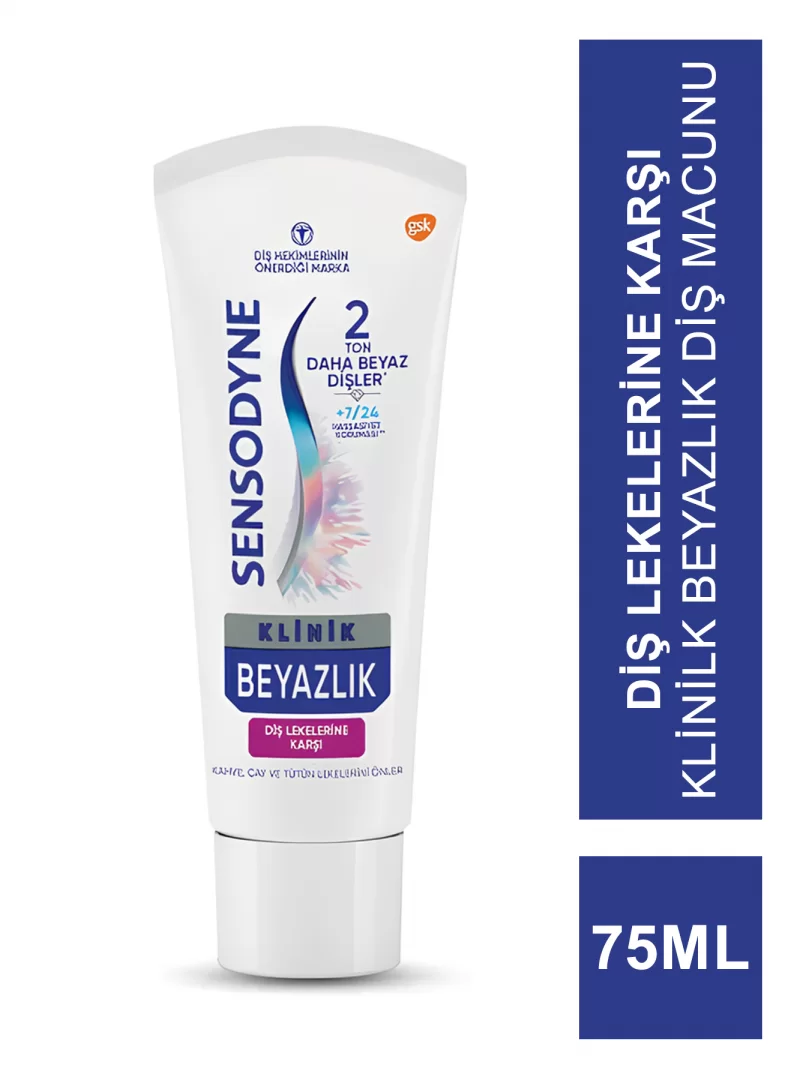 Sensodyne Klinik Beyazlık Diş Lekelerine Karşı Diş Macunu 75ml